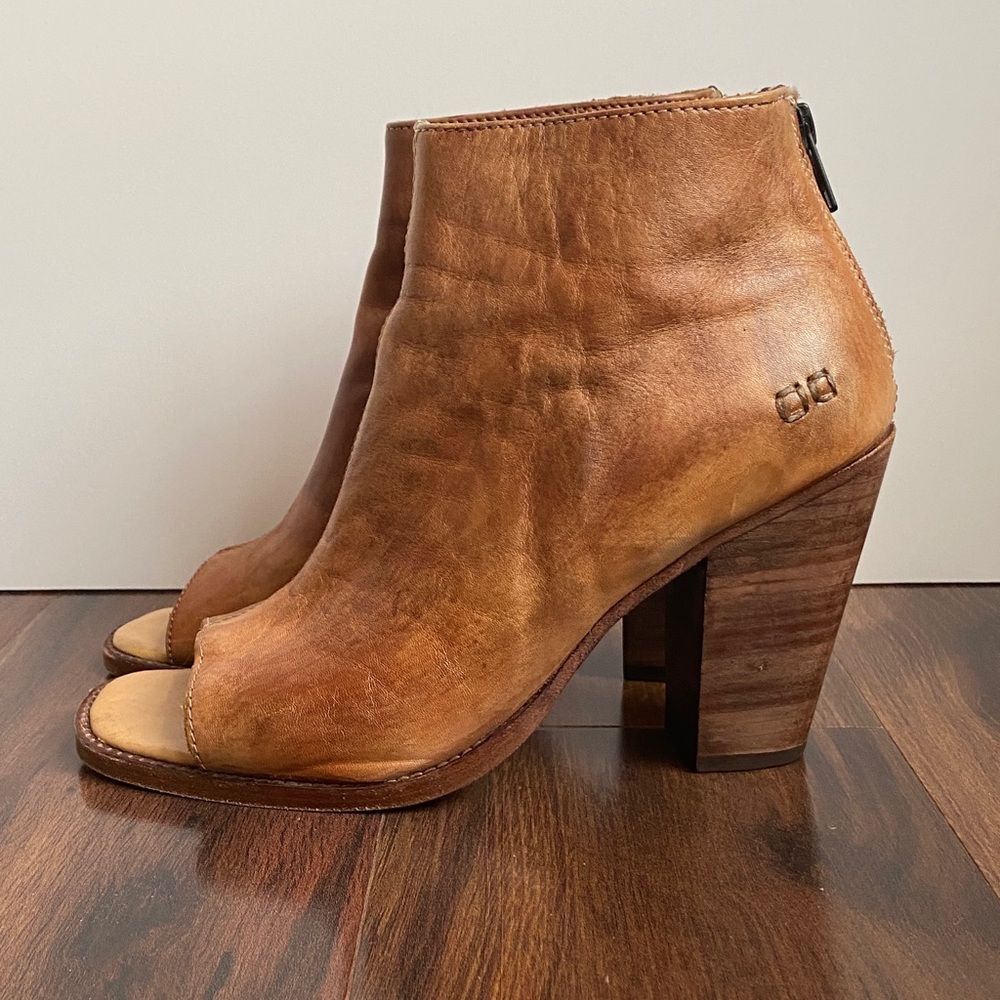 Bed Stu Onset Peep Toe Heel Leather Shoes